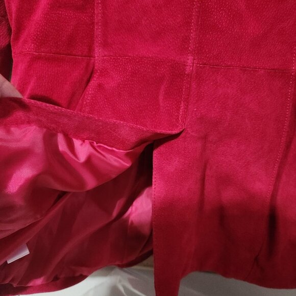 Denim & Co Suede Leather Blazer Jacket Medium Pink - Picture 4 of 14